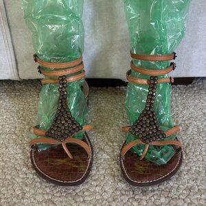 Sam Edelman Gladiator Sandals Brown Size 8-1/2